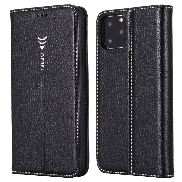 GEBEI PU+TPU Horizontal Flip Protective Case with Holder & Card Slots, For iPhone 11 Pro, For iPhone 11, For iPhone 11 Pro Max, For iPhone XS / X For iPhone 11 Pro Black