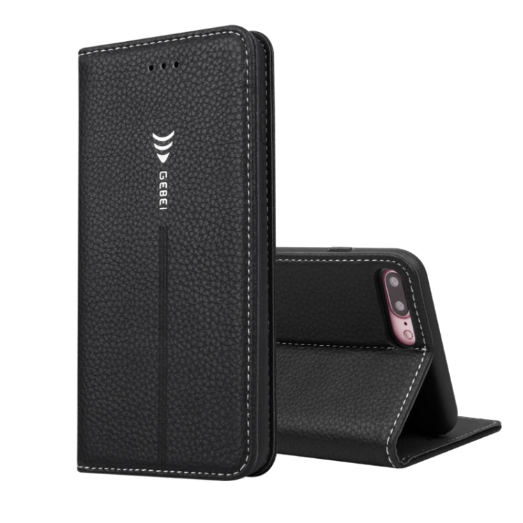 GEBEI PU+TPU Horizontal Flip Protective Case with Holder & Card Slots, For iPhone 8 Plus & 7 Plus, For iPhone SE 2020 & 8 & 7 For iPhone 8 Plus & 7 Plus Black