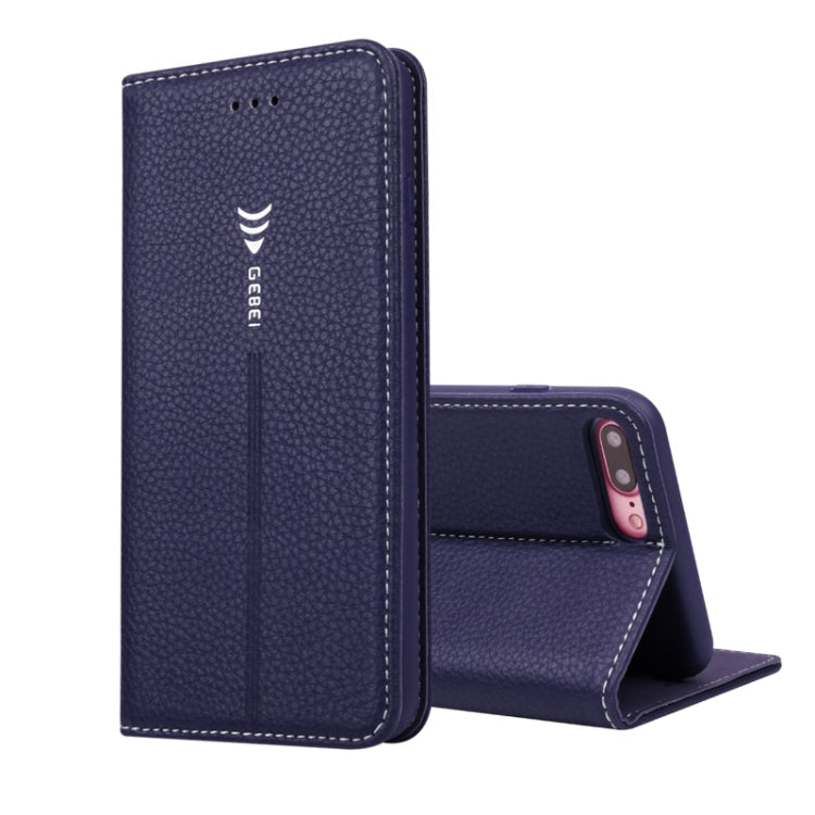 GEBEI PU+TPU Horizontal Flip Protective Case with Holder & Card Slots – Card Slot, Flip, TPU, For iPhone 8 Plus & 7 Plus, For iPhone SE 2020 & 8 & 7 For iPhone 8 Plus & 7 Plus Blue