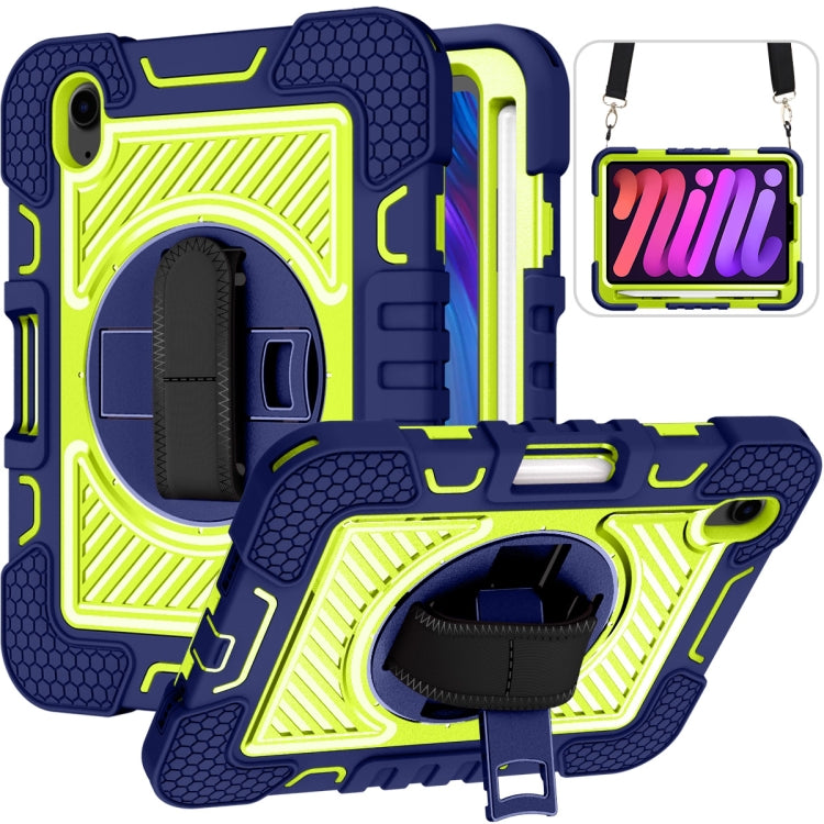Case – Shockproof, Silicone (iPad mini 2024) For iPad mini 2024 mini 6 Navy Blue+Yellow Green