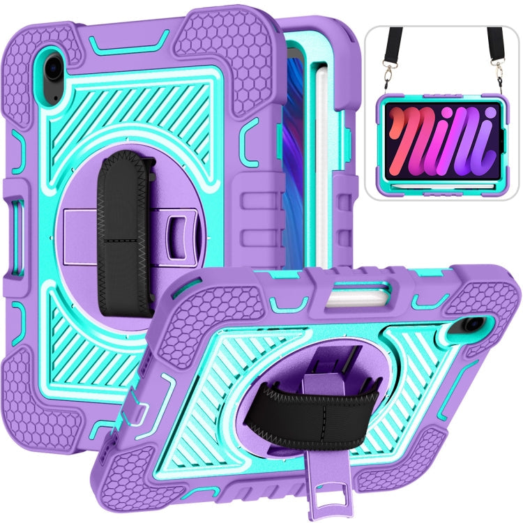 Case – Shockproof, Silicone (iPad mini 2024) For iPad mini 2024 mini 6 Purple+Mint Green