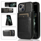 Solid Color PC + TPU Protective Case with Holder & Card Slots, For... (iPhone 13 mini) For iPhone 13 mini Black