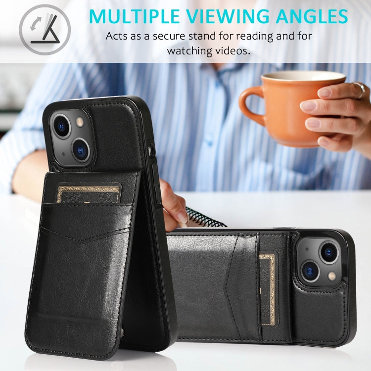 Solid Color PC + TPU Protective Case with Holder & Card Slots, For... (iPhone 13 mini)