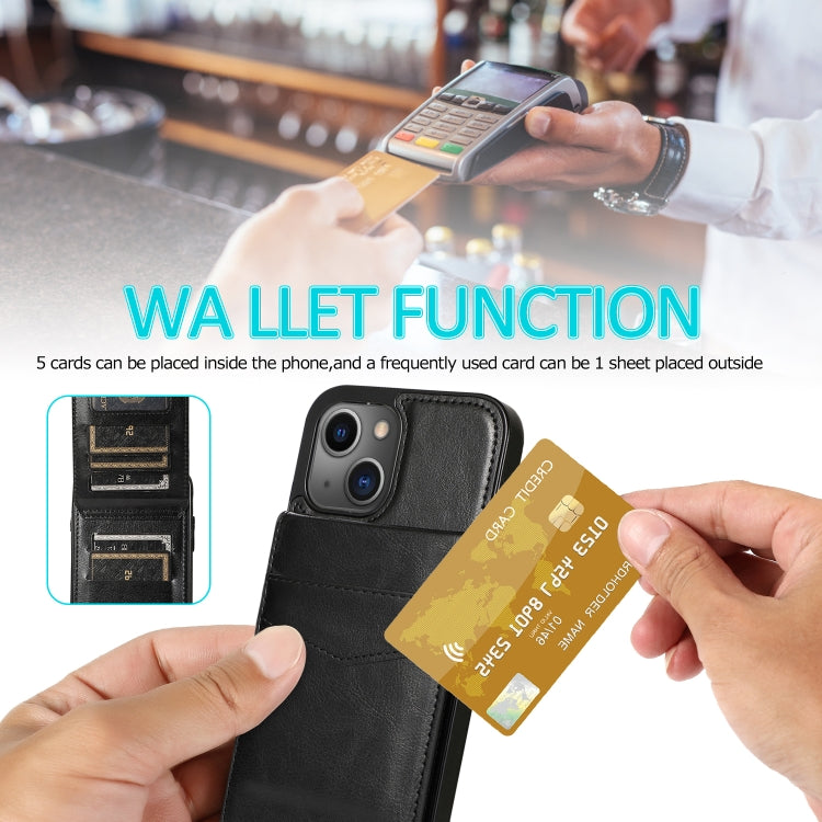 Solid Color PC + TPU Protective Case with Holder & Card Slots, For... (iPhone 13 mini)