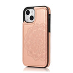 Double Buckle Mandala Pattern PU+TPU Protective Case with Card Slots &... (iPhone 13 mini)