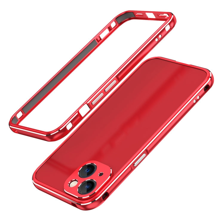 Aurora Series Lens Protector + Metal Frame Protective Case, For iPhone... (iPhone 13 mini) For iPhone 13 Red
