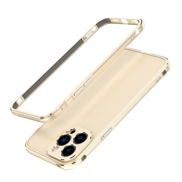 Aurora Series Lens Protector + Metal Frame Protective Case, For iPhone... (iPhone 13 Pro) For iPhone 13 Pro Gold Silver