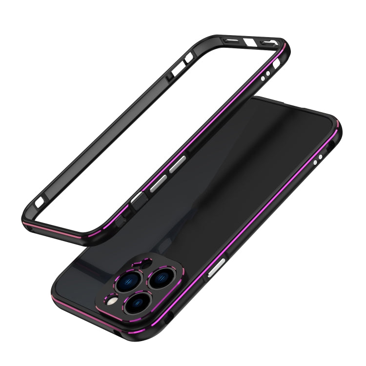 Aurora Series Lens Protector + Metal Frame Protective Case, For iPhone... (iPhone 13 Pro) For iPhone 13 Pro Black Purple