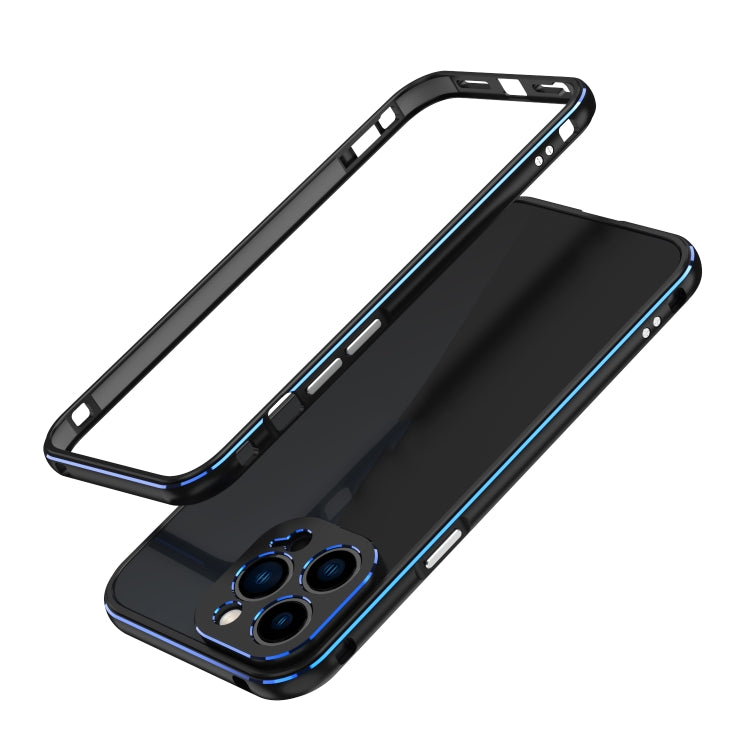 Aurora Series Lens Protector + Metal Frame Protective Case, For iPhone... (iPhone 13 Pro) For iPhone 13 Pro Black Blue