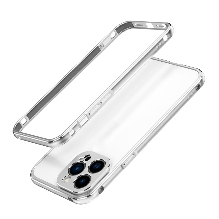 Aurora Series Lens Protector + Metal Frame Protective Case, For iPhone... (iPhone 13 Pro) For iPhone 13 Pro Max Silver