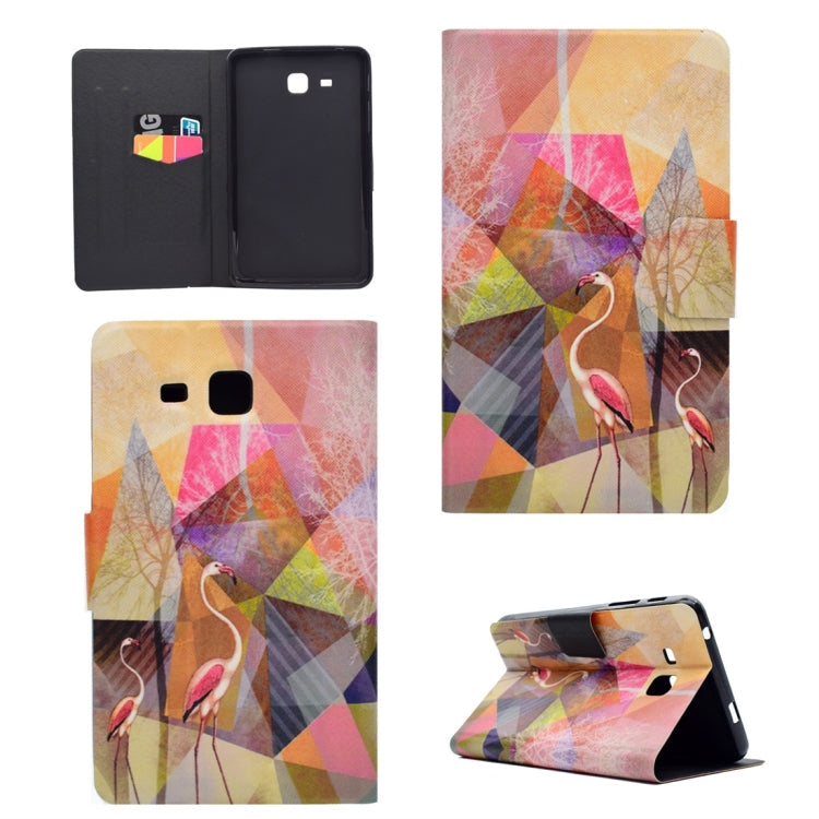 TPU Horizontal Flip Leather Case with Holder & Card Slot & Sleep / Wake-up Function, For Galaxy Tab A 7.0 (2016) T280, For Galaxy Tab A 10.1 (2016) T580, For Galaxy Tab S3 9.7 T820 For Galaxy Tab A 7.0 (2016) T280 Flamingo