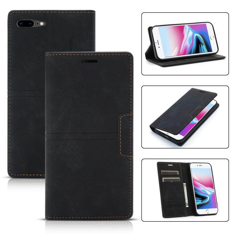 Dream Magnetic Suction Business Horizontal Flip PU Leather Case with Holder & Card Slot & Wallet – Magnetic, Card Slot, Flip, For iPhone XS Max, For iPhone SE 2022 / SE 2020 / 8 / 7, For iPhone 8 Plus / 7 Plus For iPhone 8 Plus 7 Plus Black