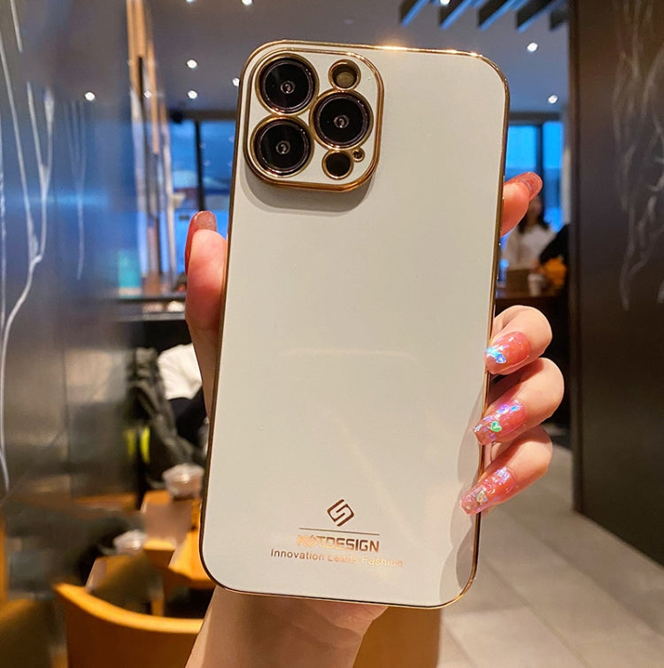 Electroplating Metal Frame Precise Hole TPU Protective Case, For iPhone... For iPhone 13 Pro White