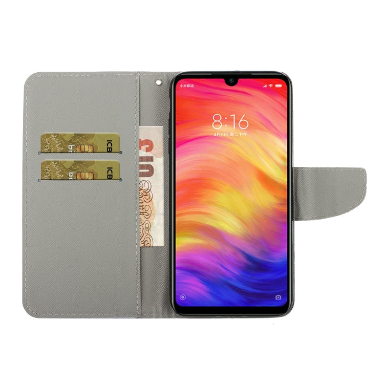 3D Colored Drawing Horizontal Flip PU Leather Case with Holder & Card Slots & Wallet – Card Slot, Flip, Leather, For Xiaomi Redmi Note 7