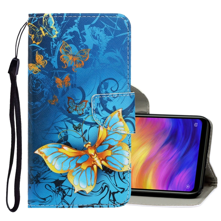 3D Colored Drawing Horizontal Flip PU Leather Case with Holder & Card Slots & Wallet – Card Slot, Flip, Leather, For Xiaomi Redmi Note 7 For Xiaomi Redmi Note 7 Jade Butterfly