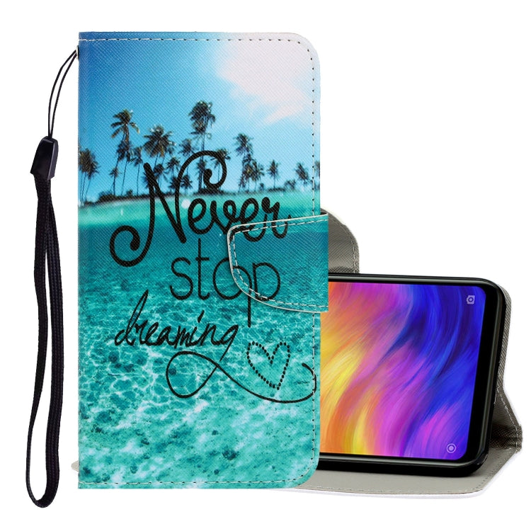 3D Colored Drawing Horizontal Flip PU Leather Case with Holder & Card Slots & Wallet – Card Slot, Flip, Leather, For Xiaomi Redmi Note 7 For Xiaomi Redmi Note 7 Blue Coconut Grove