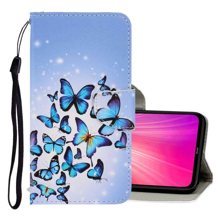 3D Colored Drawing Horizontal Flip PU Leather Case with Holder & Card Slots & Wallet – Card Slot, Flip, Leather, For Xiaomi Redmi Note 8 For Xiaomi Redmi Note 8 Multiple Butterflies