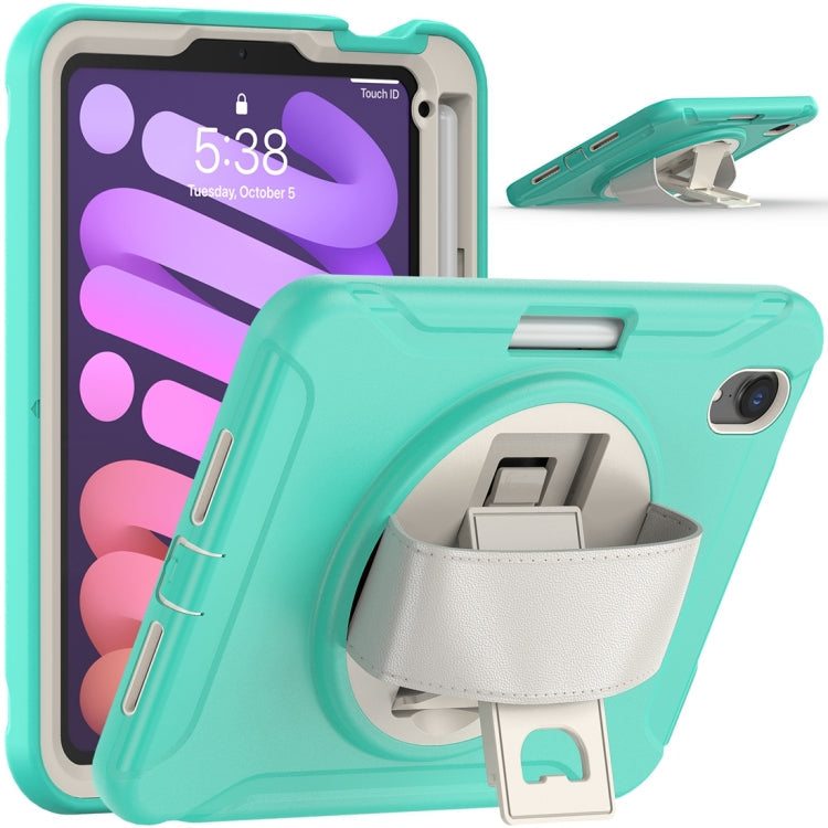 360 Degree Rotation PC + TPU Protective Case with Holder & Hand-strap,... (iPad mini 6)