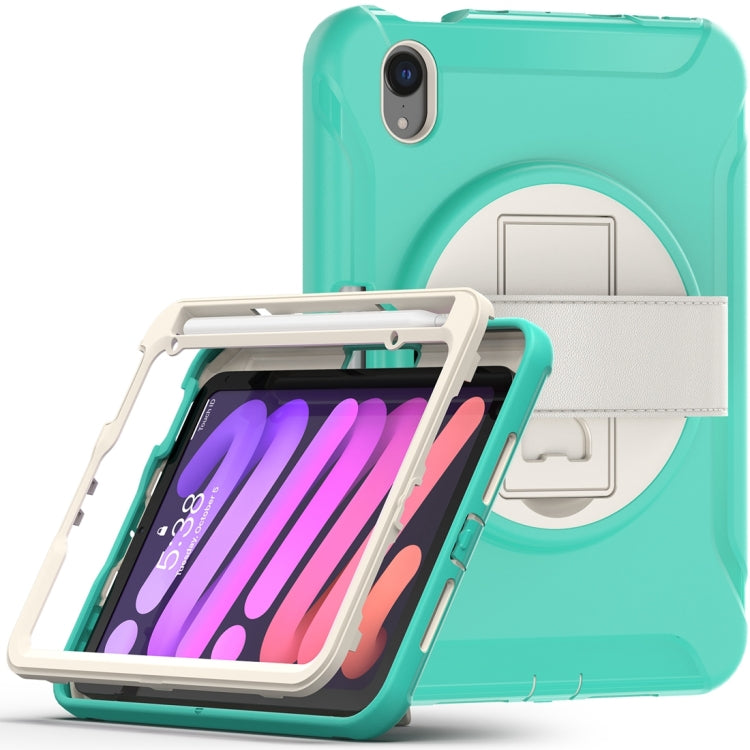 360 Degree Rotation PC + TPU Protective Case with Holder & Hand-strap,... (iPad mini 6)