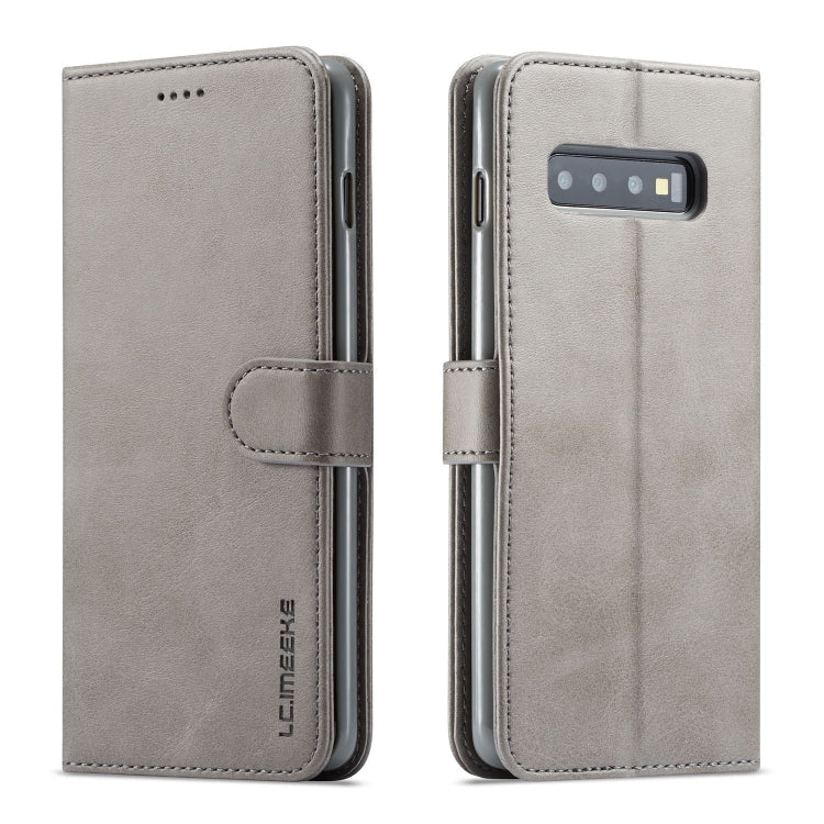 LC.IMEEKE Calf Texture Horizontal Flip Leather Case, with Holder & Card Slots & Wallet – Card Slot, Flip, Leather, For Galaxy Note 10 Plus, For Galaxy S10, For Galaxy S10 Plus, For Galaxy S10e For Galaxy S10 Grey