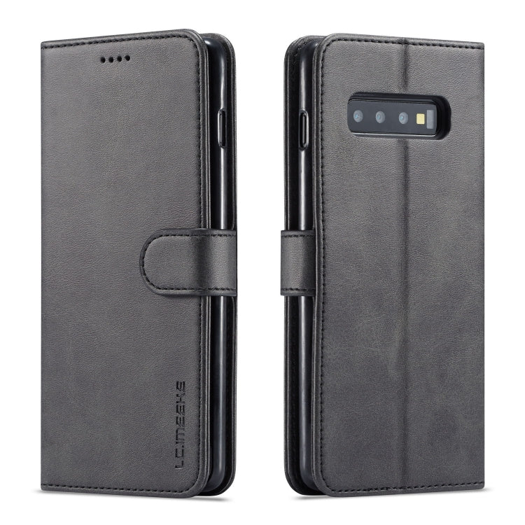 LC.IMEEKE Calf Texture Horizontal Flip Leather Case, with Holder & Card Slots & Wallet – Card Slot, Flip, Leather, For Galaxy Note 10 Plus, For Galaxy S10, For Galaxy S10 Plus, For Galaxy S10e For Galaxy S10 Plus Black