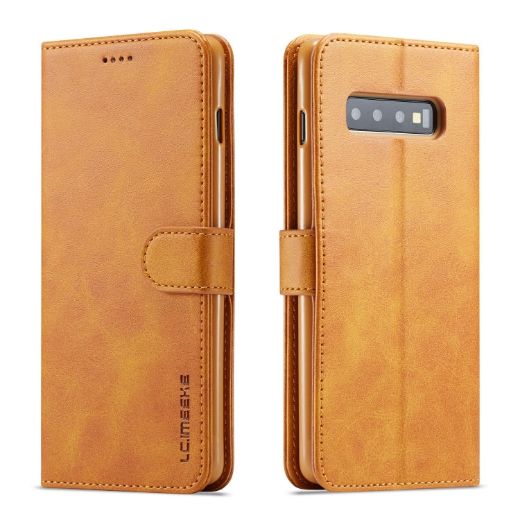 LC.IMEEKE Calf Texture Horizontal Flip Leather Case, with Holder & Card Slots & Wallet – Card Slot, Flip, Leather, For Galaxy Note 10 Plus, For Galaxy S10, For Galaxy S10 Plus, For Galaxy S10e For Galaxy S10 Plus Yellow