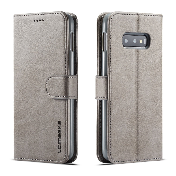 LC.IMEEKE Calf Texture Horizontal Flip Leather Case, with Holder & Card Slots & Wallet – Card Slot, Flip, Leather, For Galaxy Note 10 Plus, For Galaxy S10, For Galaxy S10 Plus, For Galaxy S10e For Galaxy S10e Grey