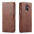 LC.IMEEKE Calf Texture Horizontal Flip Leather Case, with Holder & Card Slots & Wallet, For Galaxy A6 Plus (2018) For Galaxy A6 Plus (2018) Brown