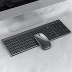 109 Three-mode Wireless Bluetooth Keyboard Mouse Set, Three-mode Keyboard Mouse Set – Bluetooth Three-mode Keyboard Mouse Set Gun Black