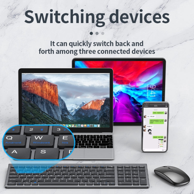 109 Three-mode Wireless Bluetooth Keyboard Mouse Set, Three-mode Keyboard Mouse Set – Bluetooth
