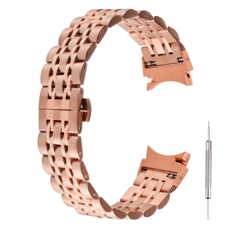Seven-bead Stainless Steel Replacement Strap Watchband, For Samsung Galaxy Watch4 40mm/44mm For Samsung Galaxy Watch4 40mm 44mm Rose Gold