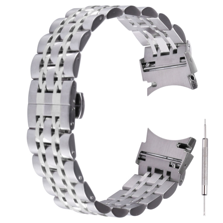 Seven-bead Stainless Steel Replacement Strap Watchband, For Samsung Galaxy Watch4 40mm/44mm For Samsung Galaxy Watch4 40mm 44mm Silver