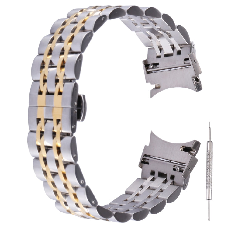 Seven-bead Stainless Steel Replacement Strap Watchband, For Samsung Galaxy Watch4 40mm/44mm For Samsung Galaxy Watch4 40mm 44mm Silver Gold