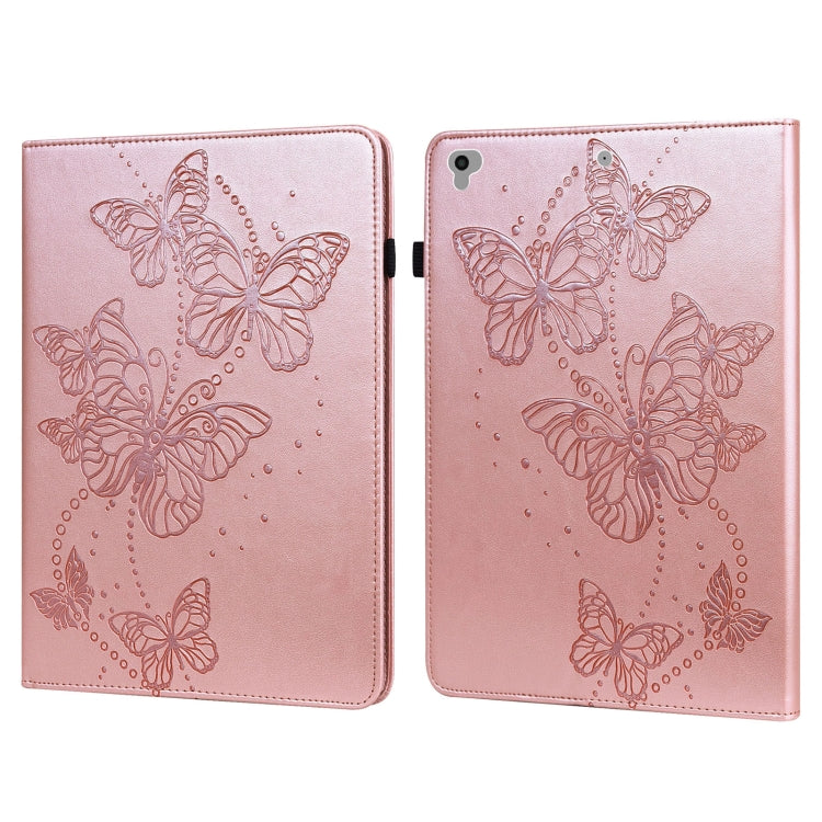Embossed Butterfly Pattern Horizontal Flip Leather Tablet Case, For iPad 9.7 (2018/2017) / Air 2 / Air For iPad 9.7 (2018 2017) Air 2 Air Pink
