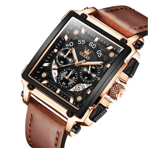 Brown Leather Rose Shell Black Surface
