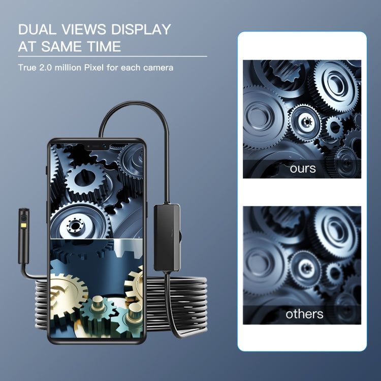 AN100 3 in 1 IP68 Waterproof USB-C / Type-C + Micro USB + USB Dual Cameras Industrial Didital Endoscope with 9 LEDs, Support Android System, Lens Diameter: 8mm, 1m Soft Cable, 2m Soft Cable, 3.5m Soft Cable, 5m Soft Cable, 10m Soft Cable, 1m Hard...
