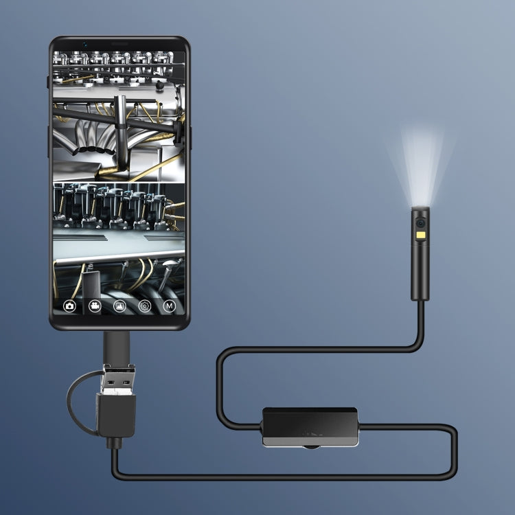 AN100 3 in 1 IP68 Waterproof USB-C / Type-C + Micro USB + USB Dual Cameras Industrial Didital Endoscope with 9 LEDs, Support Android System, Lens Diameter: 8mm, 1m Soft Cable, 2m Soft Cable, 3.5m Soft Cable, 5m Soft Cable, 10m Soft Cable, 1m Hard... 10m Hard Cable