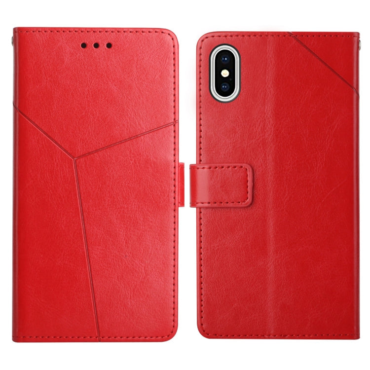 Y Stitching Horizontal Flip Leather Phone Case with Holder & Card Slots & Wallet & Photo Frame, For iPhone XS / X, For iPhone XR, For iPhone XS Max For iPhone XS X Red