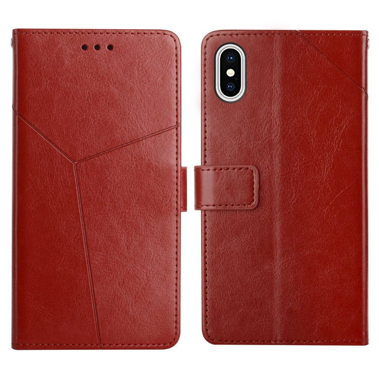 Y Stitching Horizontal Flip Leather Phone Case with Holder & Card Slots & Wallet & Photo Frame – Card Slot, Flip, Leather, For iPhone XS / X, For iPhone XR, For iPhone XS Max For iPhone XS Max Brown