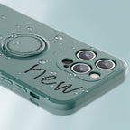 All-inclusive Liquid Silicone Phone Protective Case with Ring Holder & Lanyard, For iPhone 13 Pro