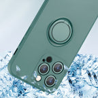 All-inclusive Liquid Silicone Phone Protective Case with Ring Holder & Lanyard, For iPhone 13 Pro