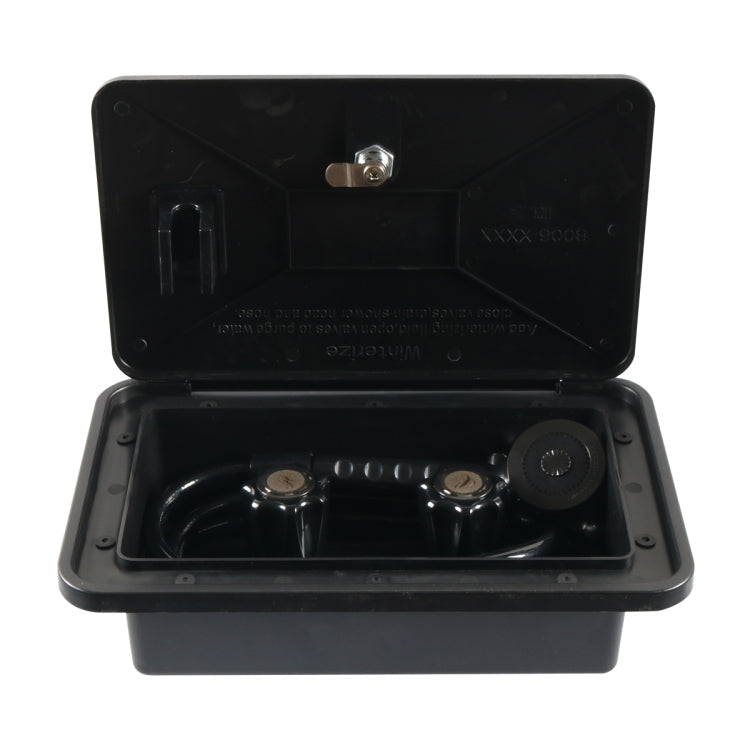 RV External Shower Box Head with Hose, A6622-02 Black A6622-02 Black