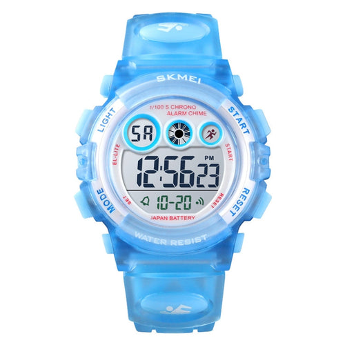 SKMEI 1451 LED Digital Stopwatch Chronograph Luminous Children Sports Electronic Watch, 1451(Transparent Pink Blue), 1451(Transparent Purple), 1451(Transparent Sky Blue), 1451(Transparent Rose Red), 1451(White Shell Blue Circle)                        ... 1451(Transparent Pink Blue) Transparent Pink Blue