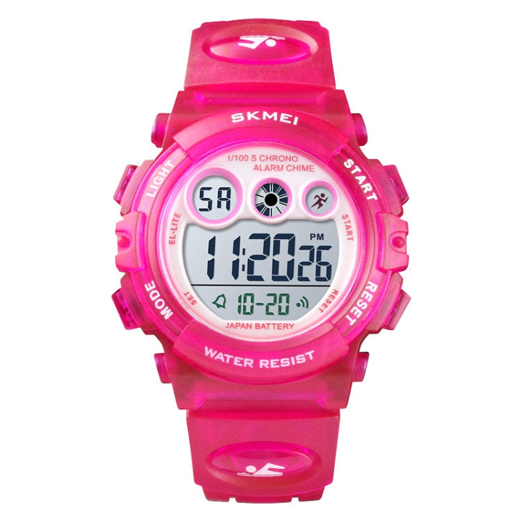 SKMEI 1451 LED Digital Stopwatch Chronograph Luminous Children Sports Electronic Watch, 1451(Transparent Pink Blue), 1451(Transparent Purple), 1451(Transparent Sky Blue), 1451(Transparent Rose Red), 1451(White Shell Blue Circle)... 1451(Transparent Rose Red) Transparent Rose Red