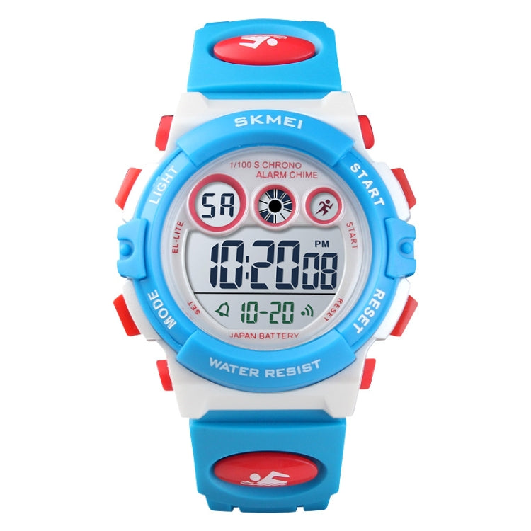 SKMEI 1451 LED Digital Stopwatch Chronograph Luminous Children Sports Electronic Watch, 1451(Transparent Pink Blue), 1451(Transparent Purple), 1451(Transparent Sky Blue), 1451(Transparent Rose Red), 1451(White Shell Blue Circle)... 1451(White Shell Blue Circle) White Shell Blue Circle
