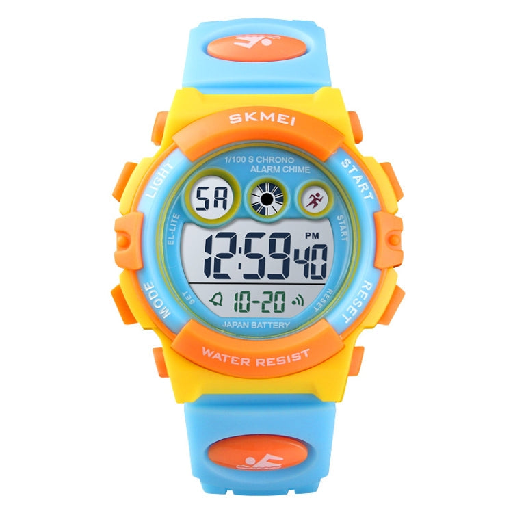 SKMEI 1451 LED Digital Stopwatch Chronograph Luminous Children Sports Electronic Watch, 1451(Transparent Pink Blue), 1451(Transparent Purple), 1451(Transparent Sky Blue), 1451(Transparent Rose Red), 1451(White Shell Blue Circle)... 1451(Yellow Shell Blue Circle) Yellow Shell Blue Circle