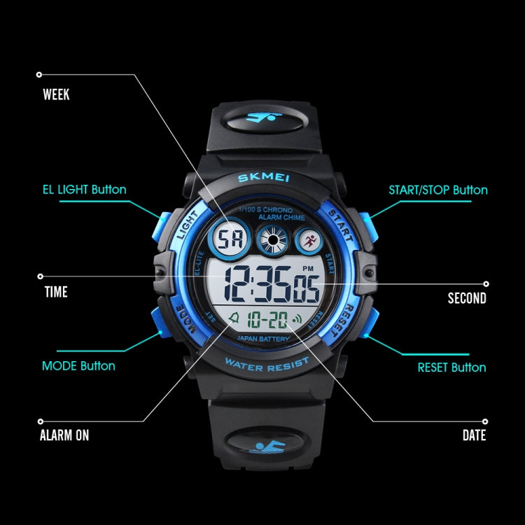SKMEI 1451 LED Digital Stopwatch Chronograph Luminous Children Sports Electronic Watch, 1451(Transparent Pink Blue), 1451(Transparent Purple), 1451(Transparent Sky Blue), 1451(Transparent Rose Red), 1451(White Shell Blue Circle)...