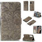 Lace Flower Horizontal Flip Leather Case with Holder & Card Slots & Wallet & Photo Frame – Card Slot, Flip, Leather, For Sony Xperia 5, For Nokia 7.2, For Xiaomi Mi 9 Pro