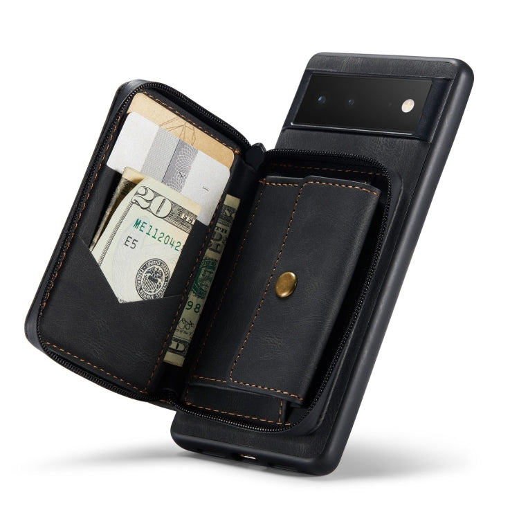 JEEHOOD Magnetic Zipper Horizontal Flip Phone Leather Case – Magnetic, Card Slot, Flip, For Google Pixel 6, For Google Pixel 6 Pro