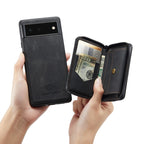 JEEHOOD Magnetic Zipper Horizontal Flip Phone Leather Case – Magnetic, Card Slot, Flip, For Google Pixel 6, For Google Pixel 6 Pro